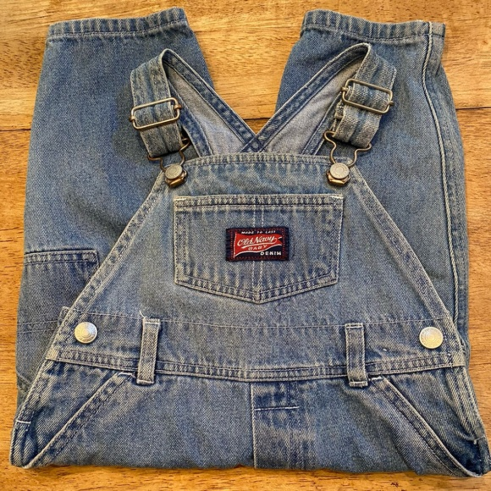 Vintage Old Navy Unisex 12-18 month 100% Cotton Denim Jean‎ Overalls